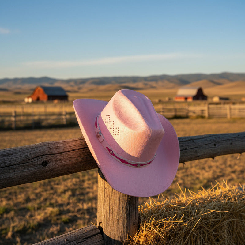 Sombrero Vaquero Para Niña Y Bebé Rosa Barbie De Moda